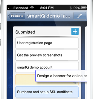 smartQ iPhone - drag tickets